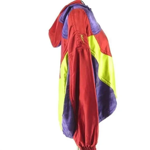 Vtg 90s Descente Ski Jacket 12 Red Purple Yellow